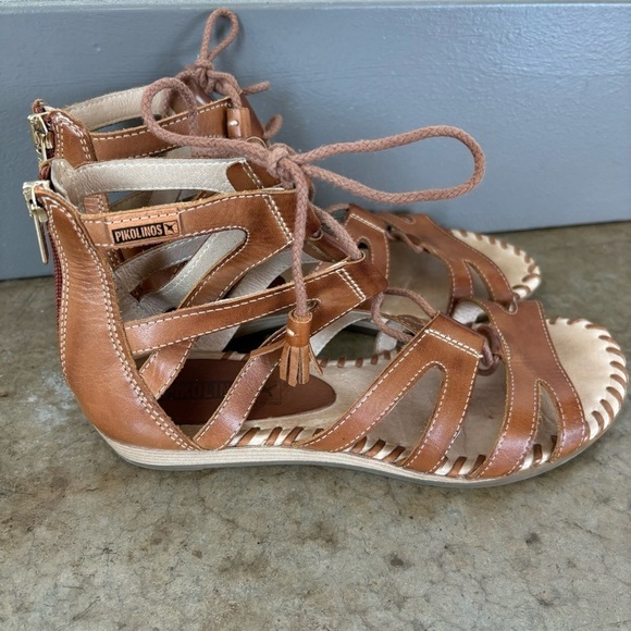 Pikolinos Leather Gladiator Sandals Size 37/6.5 - Picture 6 of 9